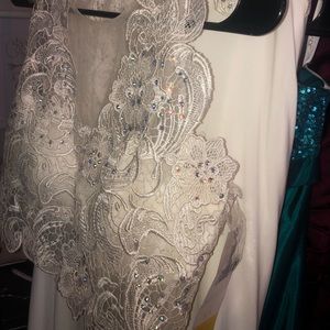 Two-Piece Ivory Dave & Johnny Prom Dress